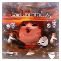 Bad Morning Cat WhatsApp sticker